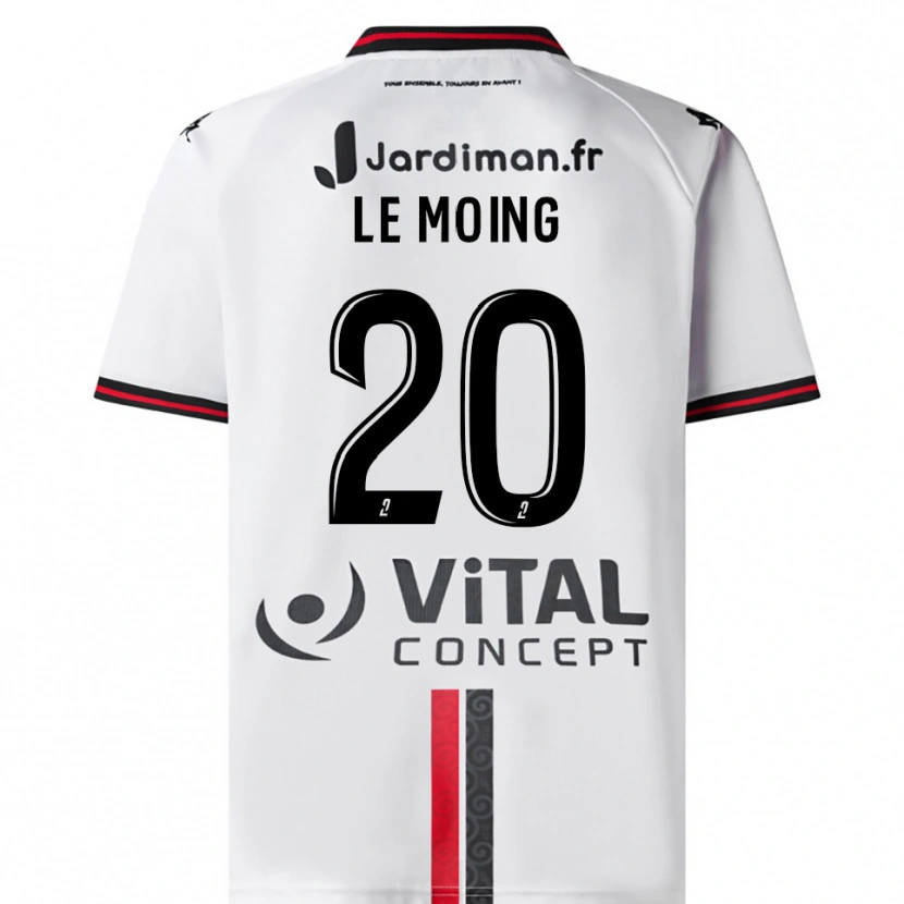 Danxen Homem Camisola Leonie Le Moing #20 Branco Vermelho Alternativa 2025/26 Camisa Brasil