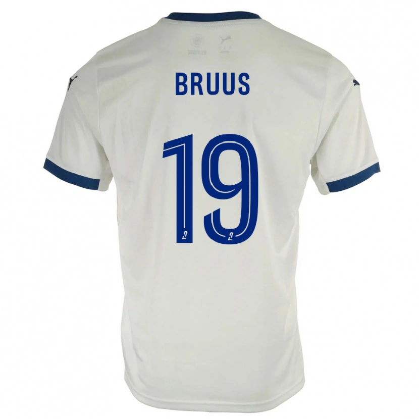 Danxen Homem Camisola Andreas Bruus #19 Branco Azul Alternativa 2025/26 Camisa Brasil