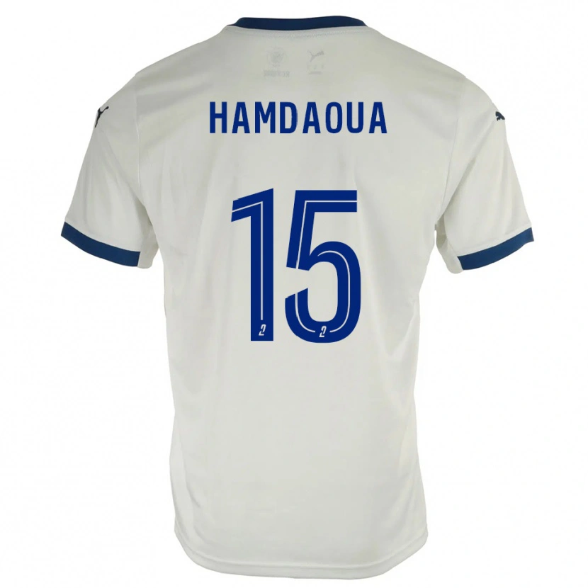 Danxen Homem Camisola Noham Hamdaoua #15 Branco Azul Alternativa 2025/26 Camisa Brasil