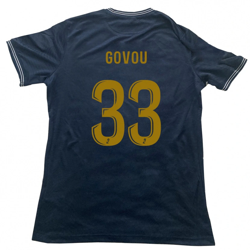 Danxen Homem Camisola Mensah Govou #33 Azul Marinho Dourado Alternativa 2025/26 Camisa Brasil