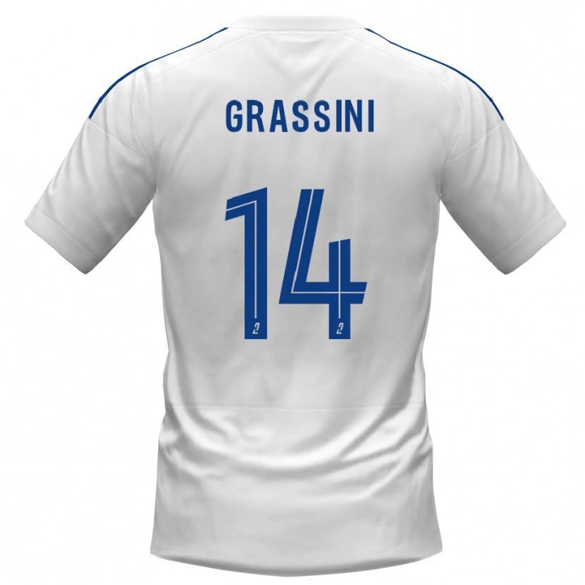 Danxen Homem Camisola Romeo Grassini #14 Branco Azul Alternativa 2025/26 Camisa Brasil