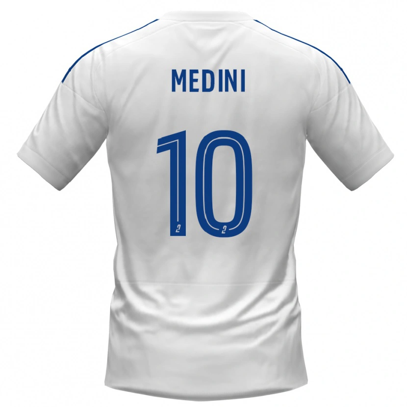 Danxen Homem Camisola Issa Medini #10 Branco Azul Alternativa 2025/26 Camisa Brasil