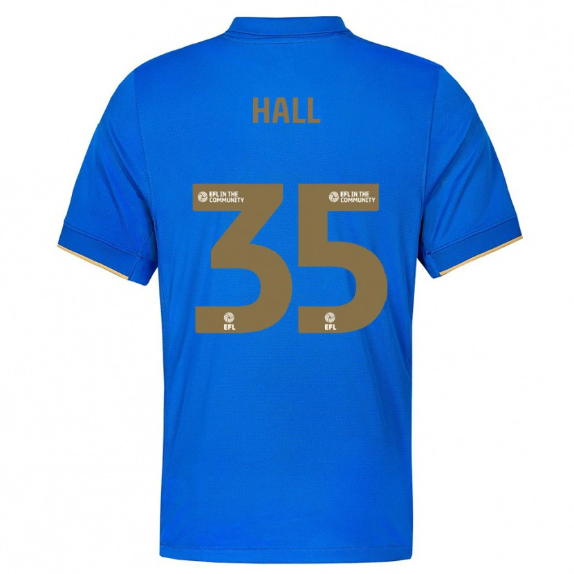 Danxen Mulher Camisola George Hall #35 Azul Dourado Principal 2025/26 Camisa Brasil