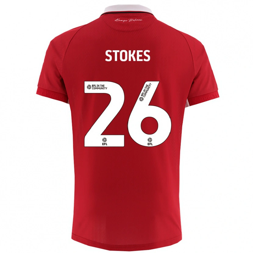 Danxen Mulher Camisola Josh Stokes #26 Vermelho Branco Principal 2025/26 Camisa Brasil