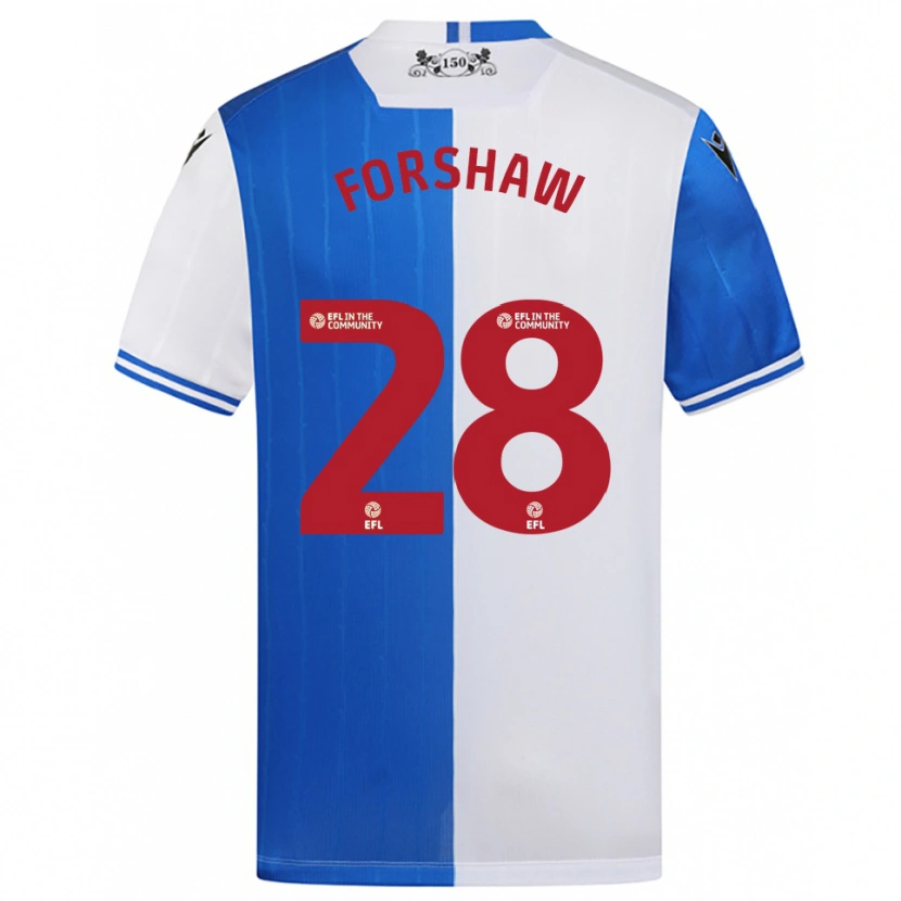 Danxen Mulher Camisola Adam Forshaw #28 Azul Branco Principal 2025/26 Camisa Brasil
