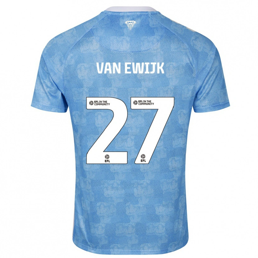 Danxen Mulher Camisola Milan Van Ewijk #27 Azul Celeste Branco Principal 2025/26 Camisa Brasil