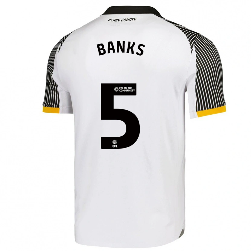 Danxen Mulher Camisola Luke Banks #5 Branco Preto Principal 2025/26 Camisa Brasil