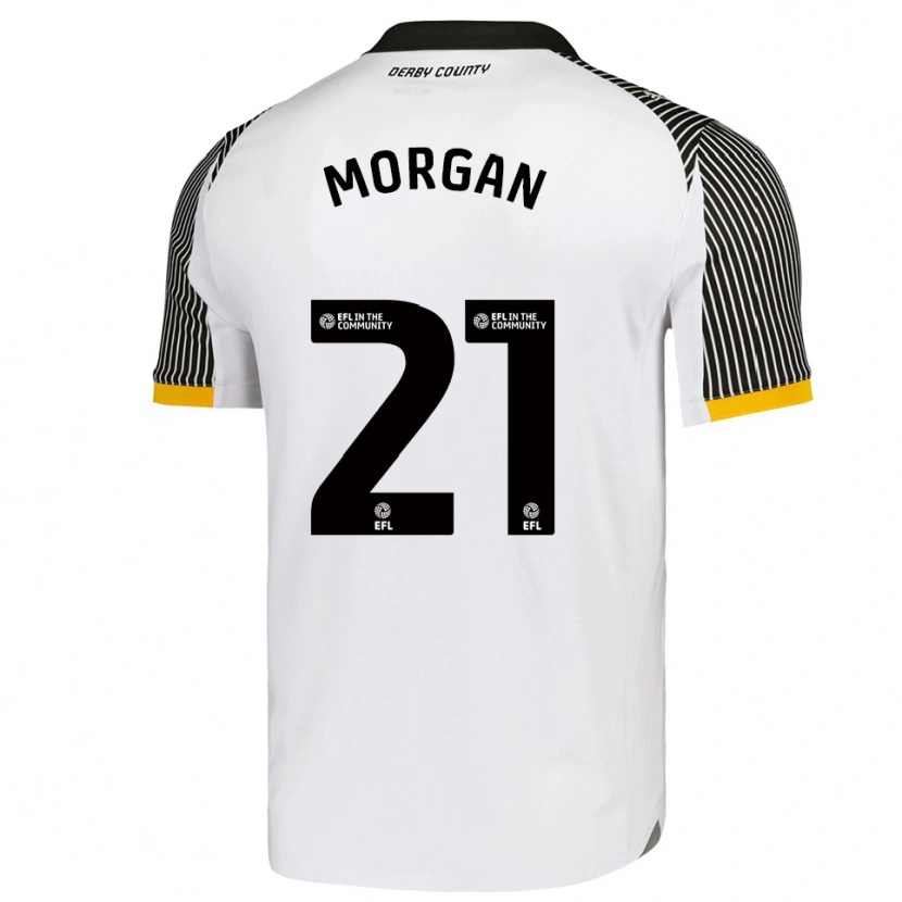 Danxen Mulher Camisola Sarah Morgan #21 Branco Preto Principal 2025/26 Camisa Brasil