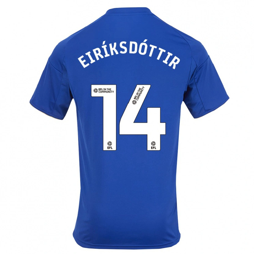 Danxen Mulher Camisola Hlín Eiríksdóttir #14 Azul Dourado Principal 2025/26 Camisa Brasil