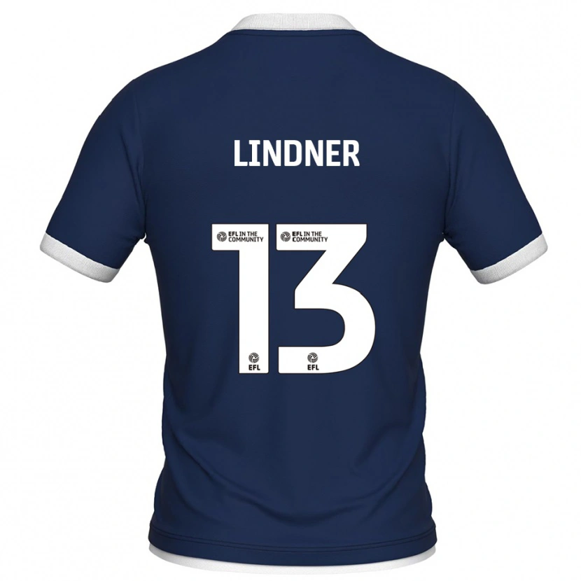 Danxen Mulher Camisola Caspar Lindner #13 Azul Marinho Branco Principal 2025/26 Camisa Brasil