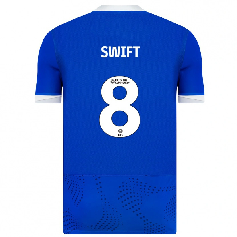 Danxen Mulher Camisola John Swift #8 Azul Branco Principal 2025/26 Camisa Brasil
