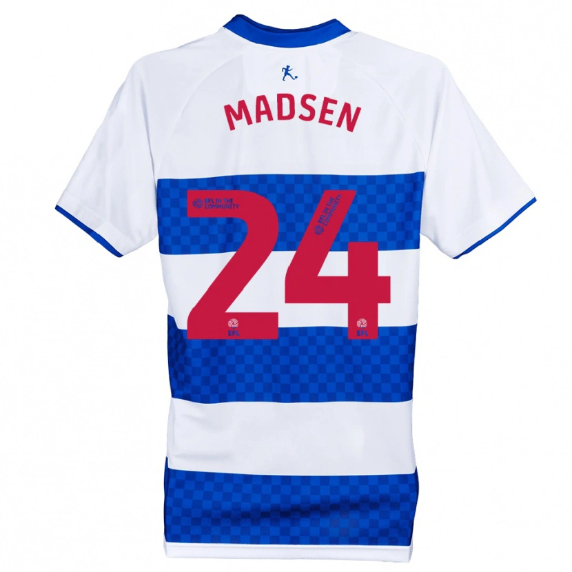 Danxen Mulher Camisola Nicolas Madsen #24 Azul Branco Principal 2025/26 Camisa Brasil
