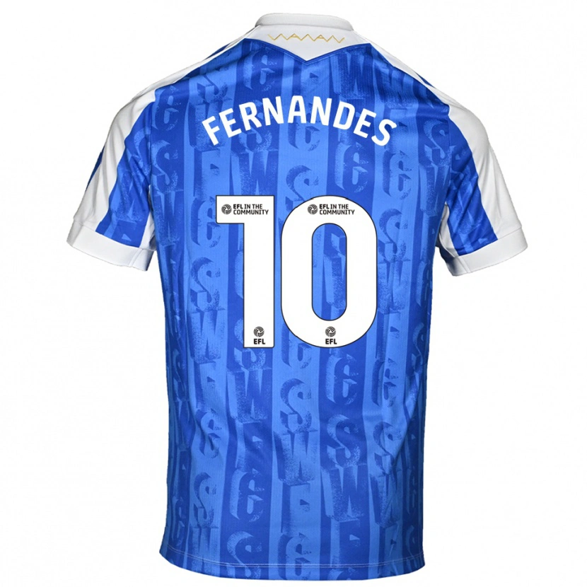 Danxen Mulher Camisola Bruno Fernandes #10 Azul Branco Principal 2025/26 Camisa Brasil