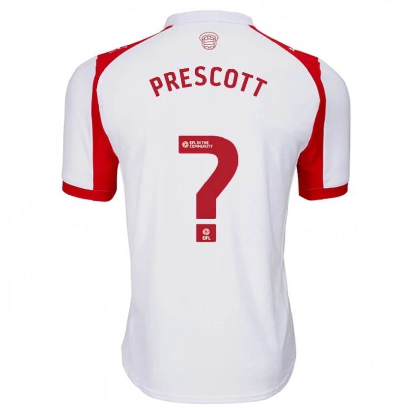 Danxen Mulher Camisola Alfie Prescott #0 Branco Vermelho Principal 2025/26 Camisa Brasil