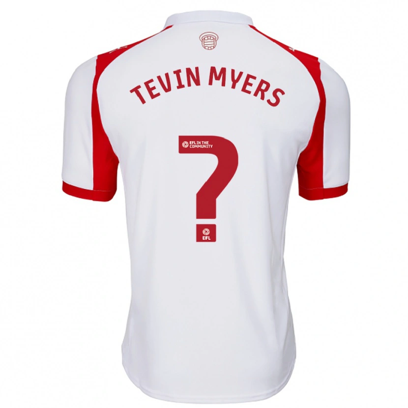 Danxen Mulher Camisola Tevin Myers #0 Branco Vermelho Principal 2025/26 Camisa Brasil