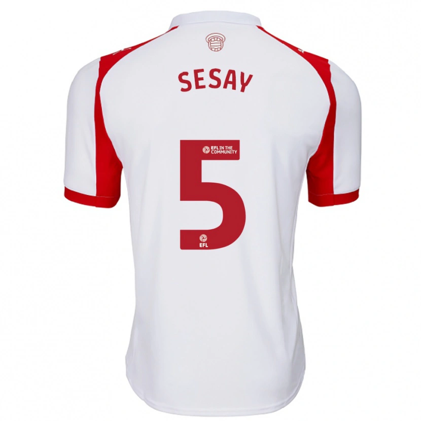 Danxen Mulher Camisola Moses Sesay #5 Branco Vermelho Principal 2025/26 Camisa Brasil