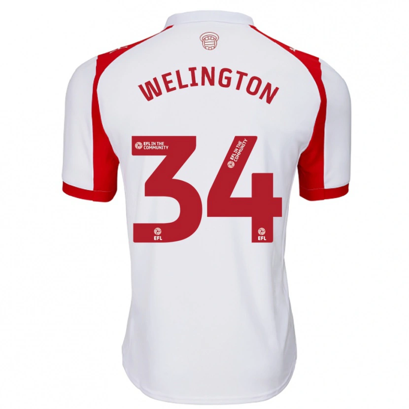 Danxen Mulher Camisola Welington #34 Branco Vermelho Principal 2025/26 Camisa Brasil