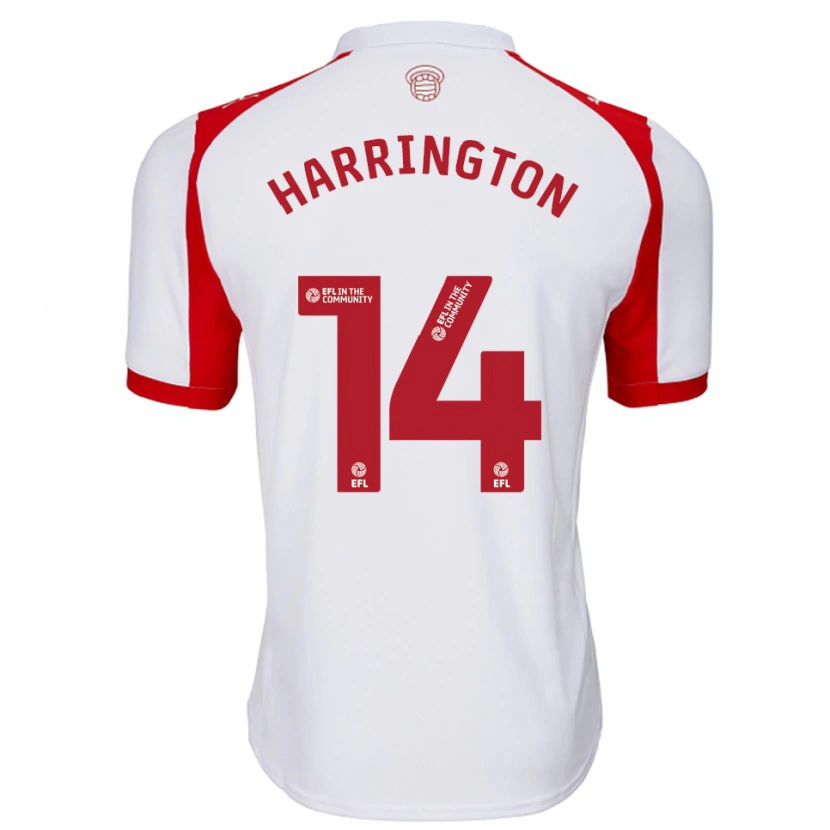 Danxen Mulher Camisola Harry Harrington #14 Branco Vermelho Principal 2025/26 Camisa Brasil