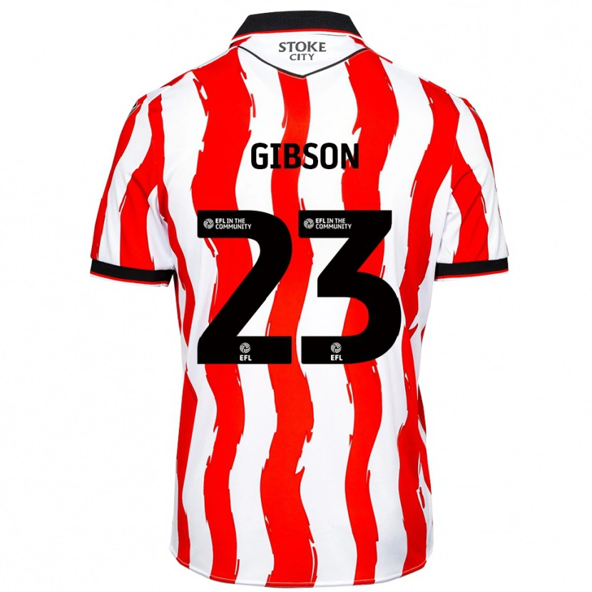 Danxen Mulher Camisola Ben Gibson #23 Branco Vermelho Principal 2025/26 Camisa Brasil
