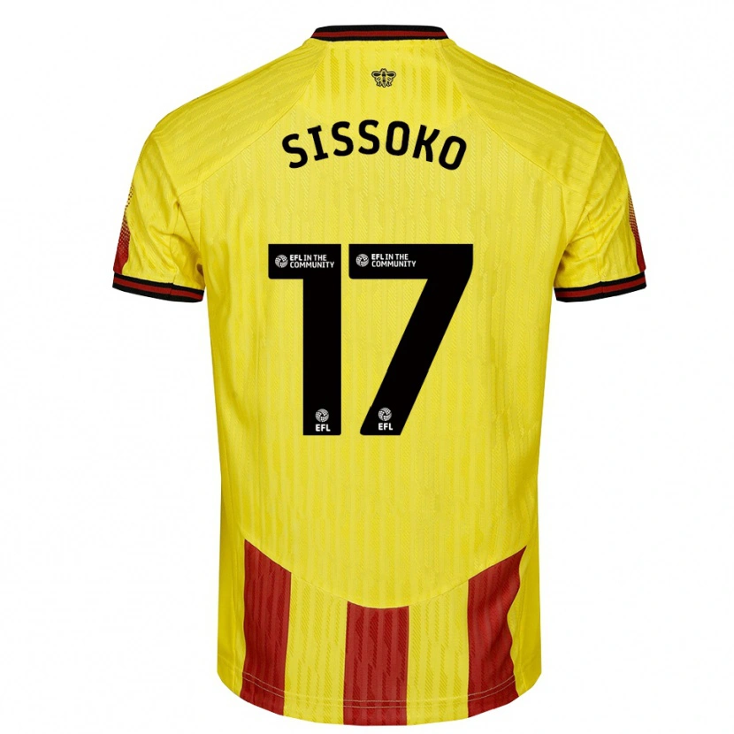 Danxen Mulher Camisola Moussa Sissoko #17 Amarelo Vermelho Principal 2025/26 Camisa Brasil