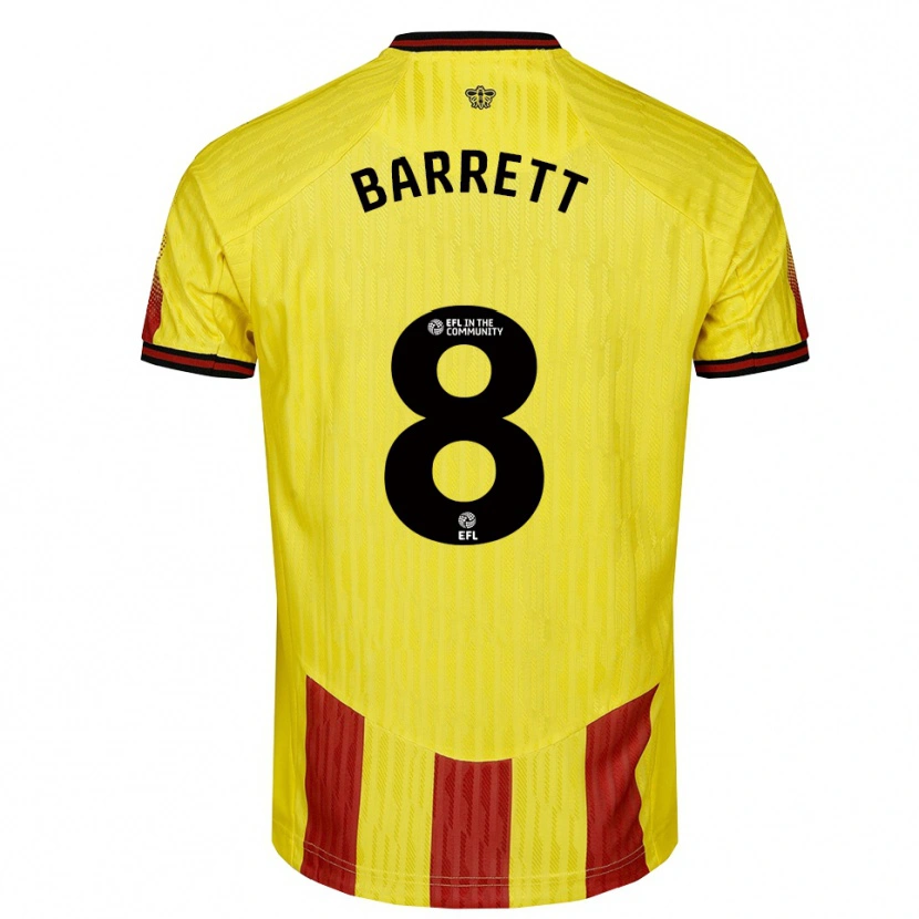Danxen Mulher Camisola Hayden Barrett #8 Amarelo Vermelho Principal 2025/26 Camisa Brasil