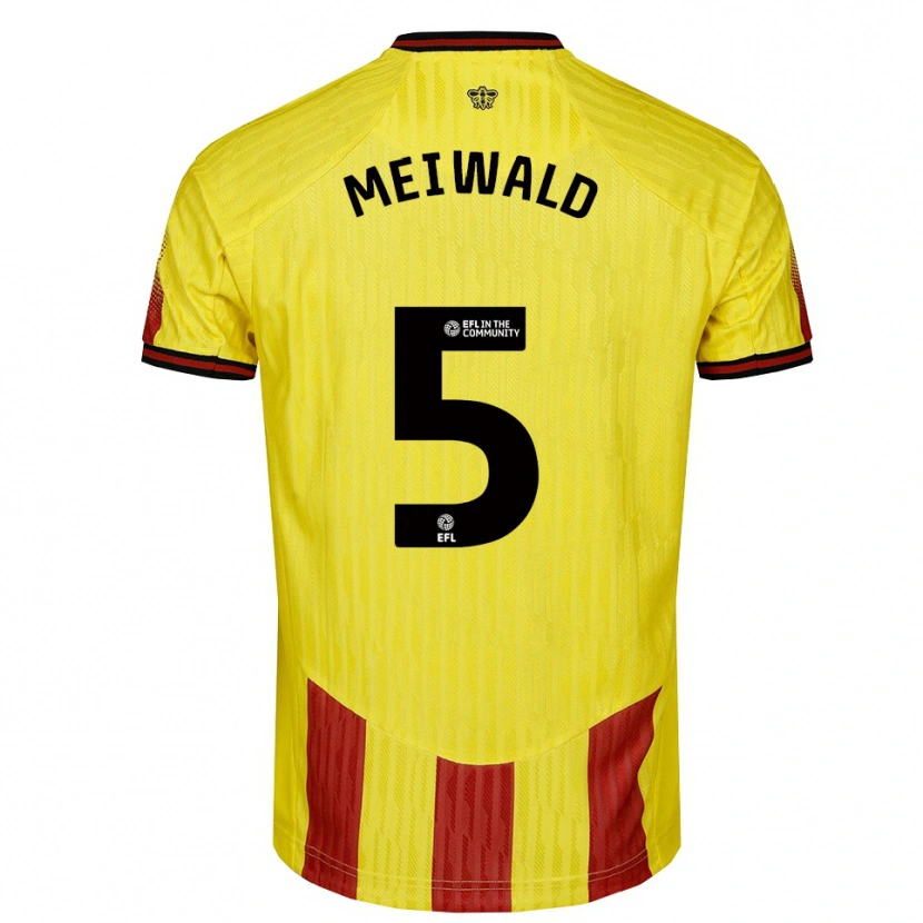 Danxen Mulher Camisola Anne Meiwald #5 Amarelo Vermelho Principal 2025/26 Camisa Brasil