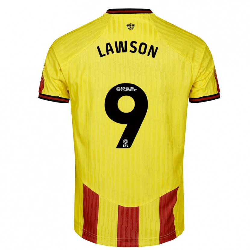 Danxen Mulher Camisola Jonathan Lawson #9 Amarelo Vermelho Principal 2025/26 Camisa Brasil