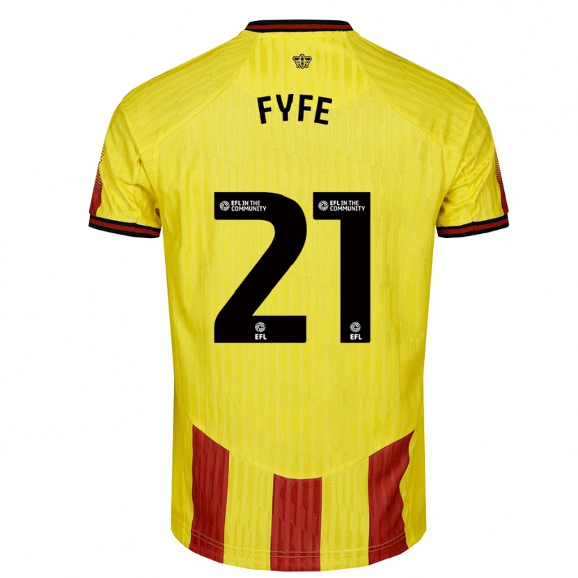 Danxen Mulher Camisola Flo Fyfe #21 Amarelo Vermelho Principal 2025/26 Camisa Brasil
