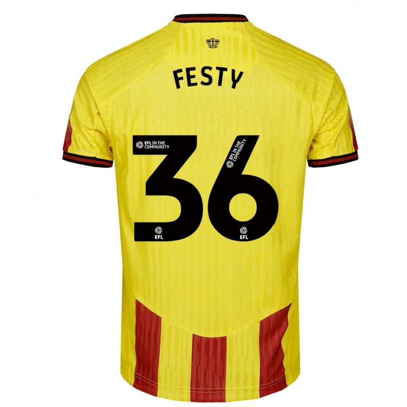 Danxen Mulher Camisola Festy Ebosele #36 Amarelo Vermelho Principal 2025/26 Camisa Brasil
