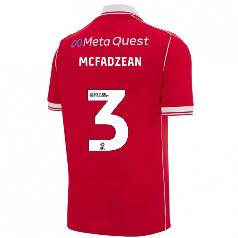 Danxen Mulher Camisola Callum Mcfadzean #3 Vermelho Branco Principal 2025/26 Camisa Brasil