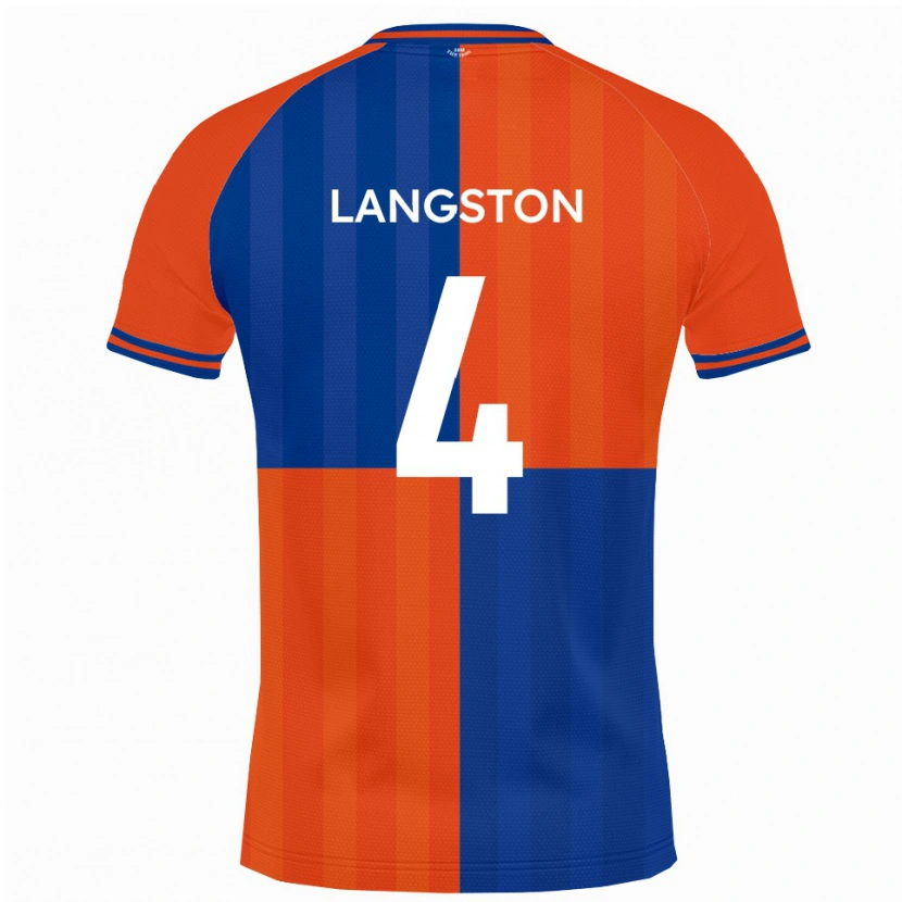 Danxen Mulher Camisola George Langston #4 Laranja Azul Royal Principal 2025/26 Camisa Brasil