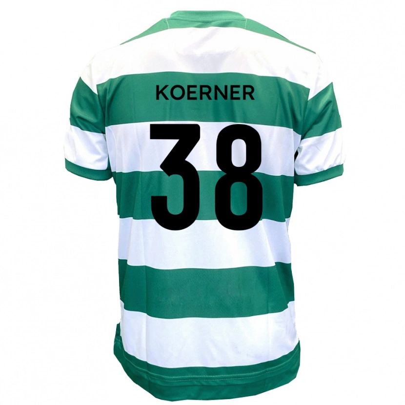 Danxen Mulher Camisola Corey Koerner #38 Verde Branco Principal 2025/26 Camisa Brasil