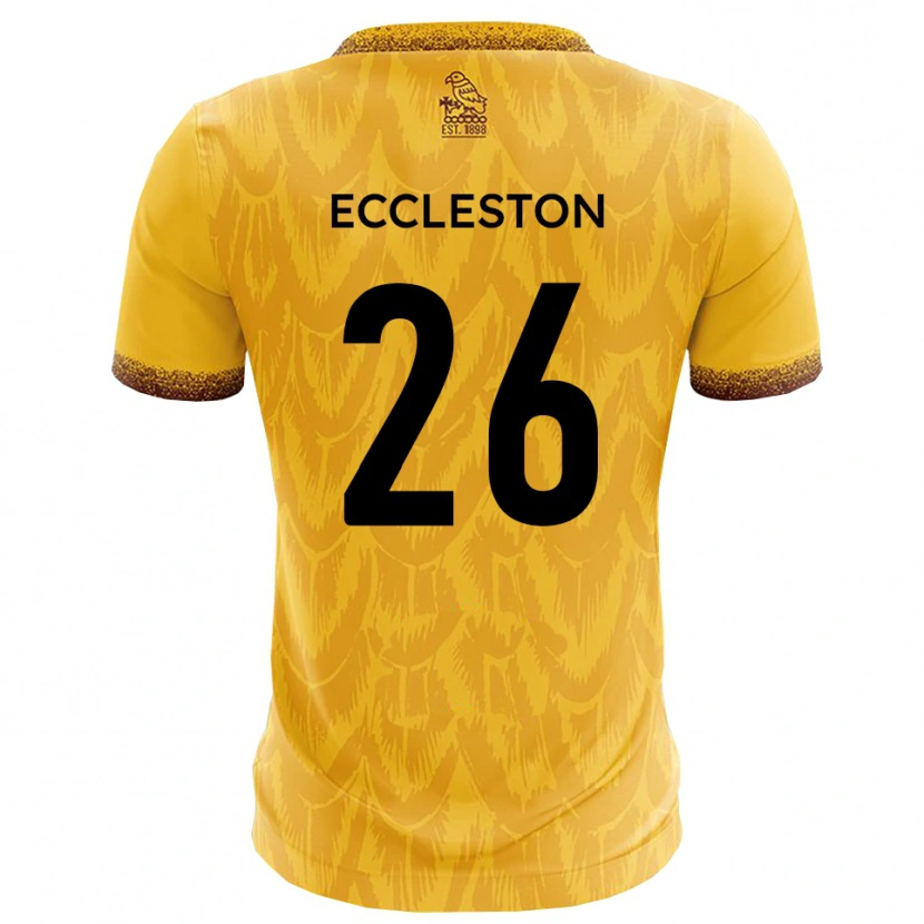 Danxen Mulher Camisola Junior Eccleston #26 Amarelo Marrom Principal 2025/26 Camisa Brasil