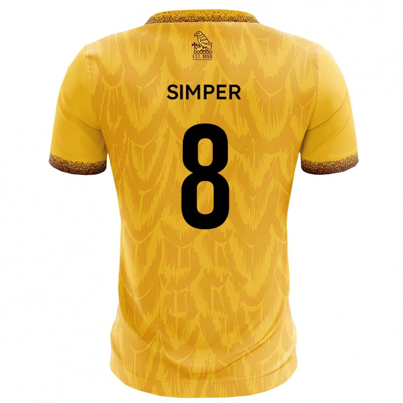 Danxen Mulher Camisola Lewis Simper #8 Amarelo Marrom Principal 2025/26 Camisa Brasil