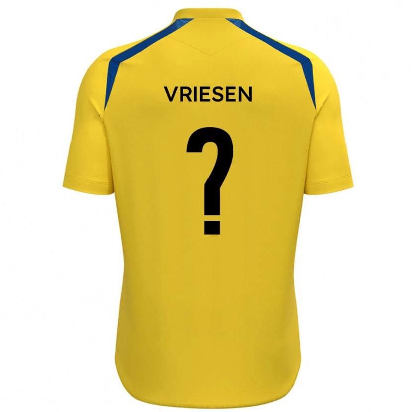 Danxen Mulher Camisola Fabian Vriesen #0 Amarelo Azul Principal 2025/26 Camisa Brasil