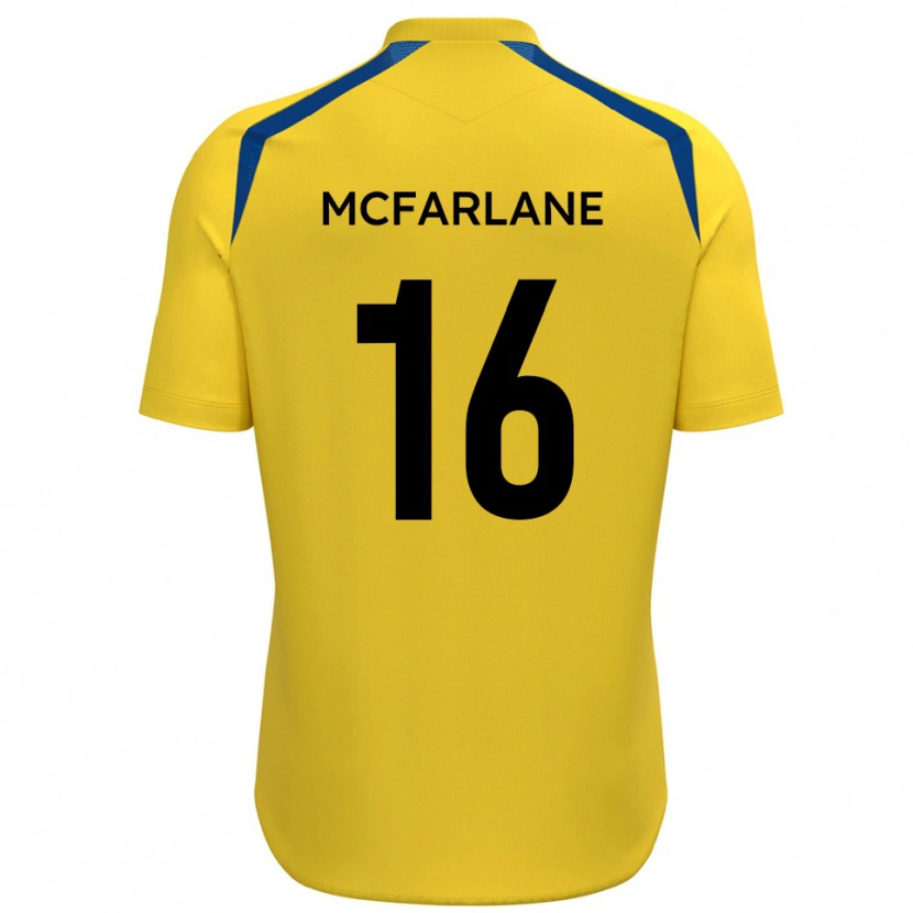 Danxen Mulher Camisola Callum Mcfarlane #16 Amarelo Azul Principal 2025/26 Camisa Brasil