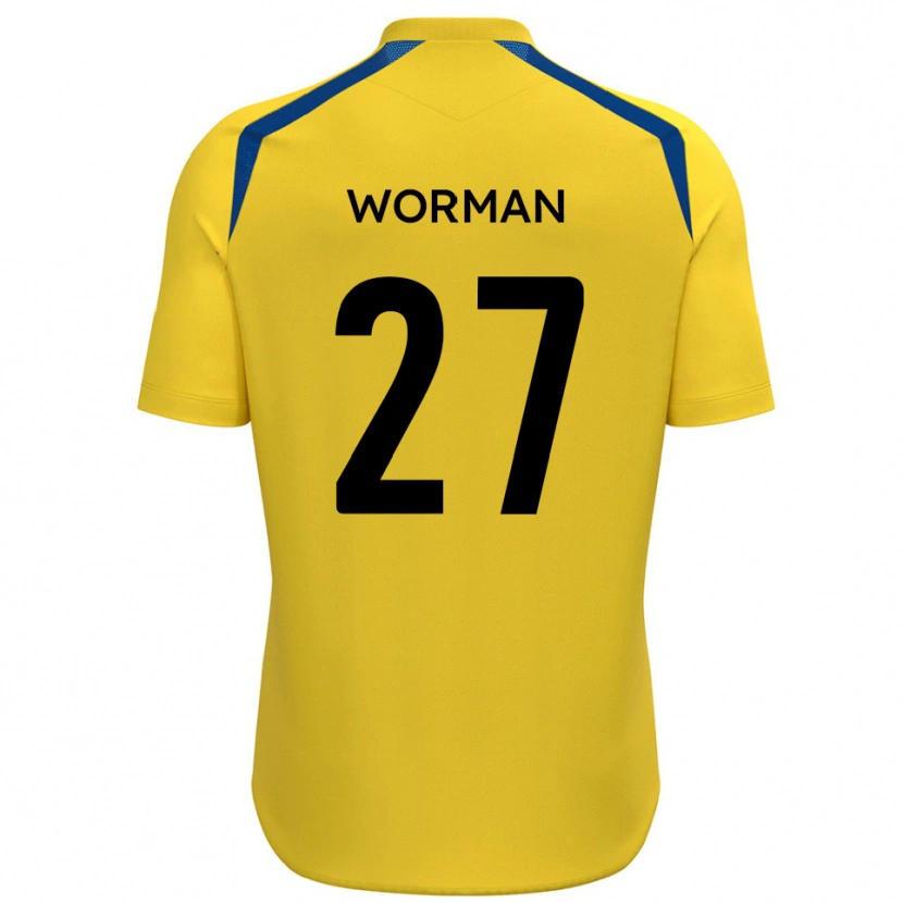 Danxen Mulher Camisola Ben Worman #27 Amarelo Azul Principal 2025/26 Camisa Brasil