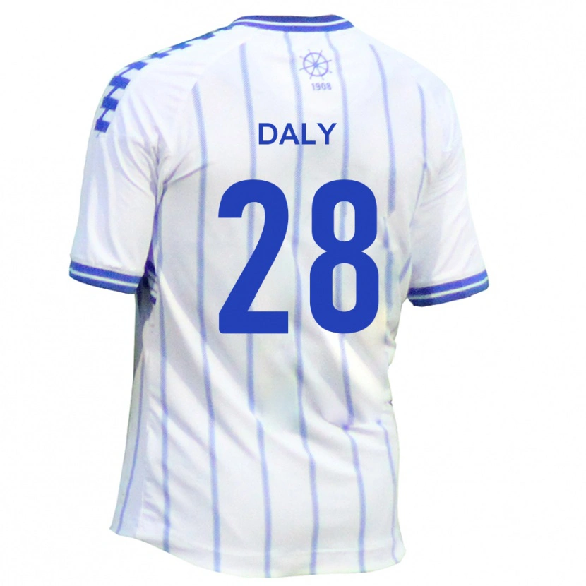 Danxen Mulher Camisola Matty Daly #28 Branco Azul Principal 2025/26 Camisa Brasil