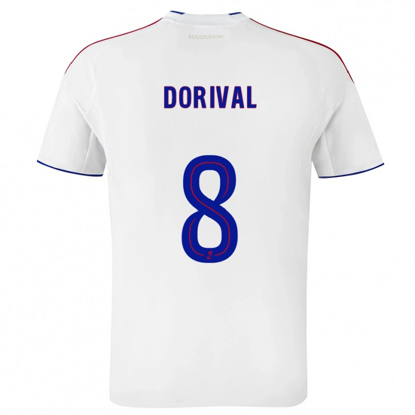 Danxen Mulher Camisola Pierre Dorival #8 Branco Vermelho Principal 2025/26 Camisa Brasil