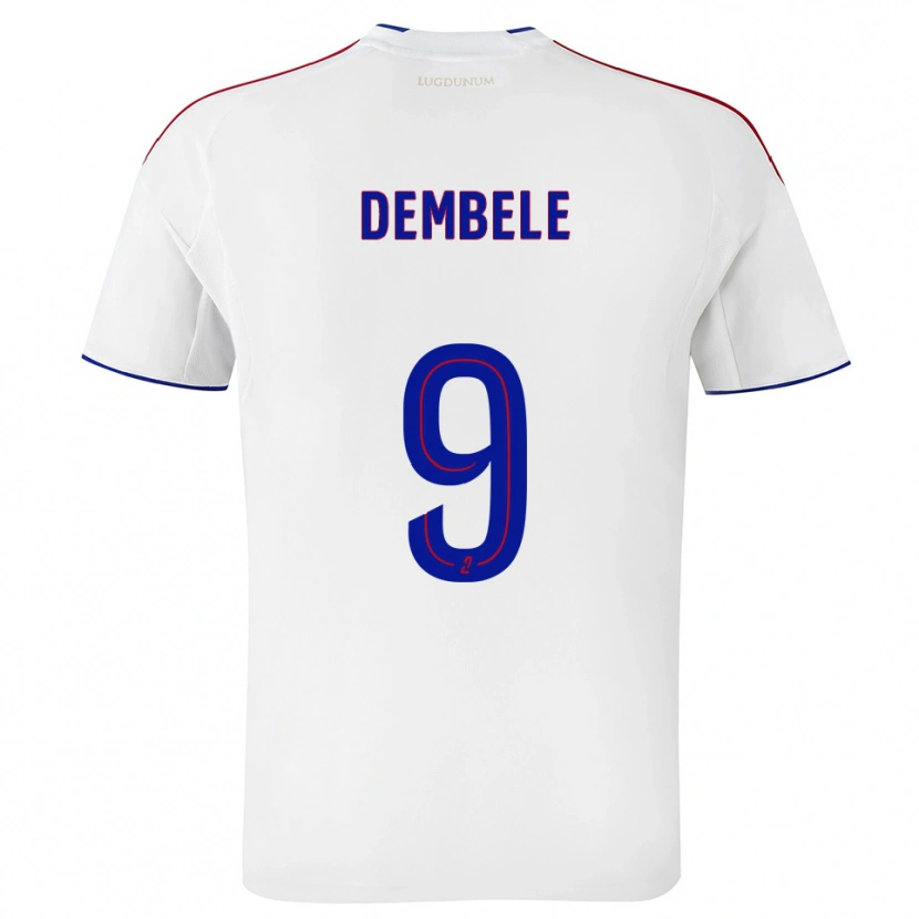 Danxen Mulher Camisola Moussa Dembele #9 Branco Vermelho Principal 2025/26 Camisa Brasil