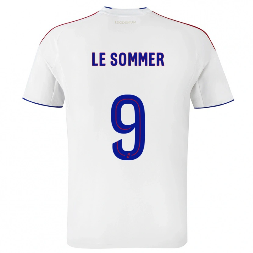 Danxen Mulher Camisola Eugenie Le Sommer #9 Branco Vermelho Principal 2025/26 Camisa Brasil