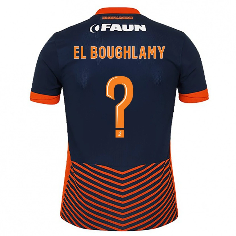 Danxen Mulher Camisola Adam El Boughlamy #0 Azul Meia-Noite Laranja Principal 2025/26 Camisa Brasil