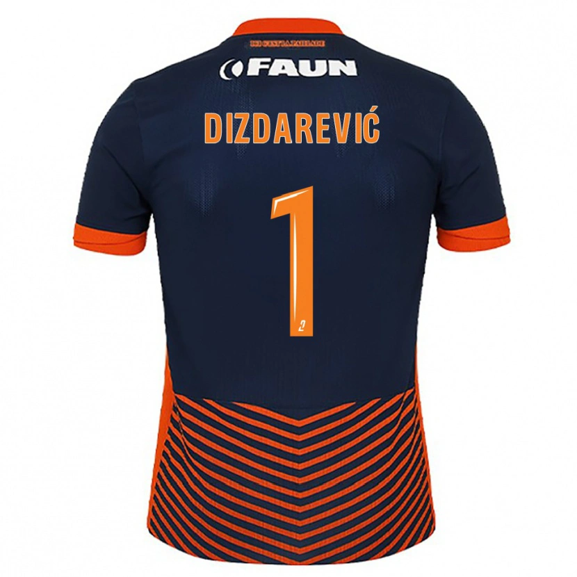 Danxen Mulher Camisola Belmin Dizdarevic #1 Azul Meia-Noite Laranja Principal 2025/26 Camisa Brasil