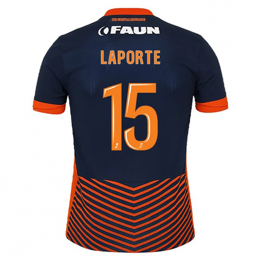 Danxen Mulher Camisola Julien Laporte #15 Azul Meia-Noite Laranja Principal 2025/26 Camisa Brasil