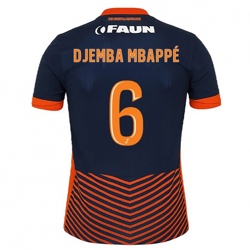 Danxen Mulher Camisola Yvan Djemba Mbappé #6 Azul Meia-Noite Laranja Principal 2025/26 Camisa Brasil