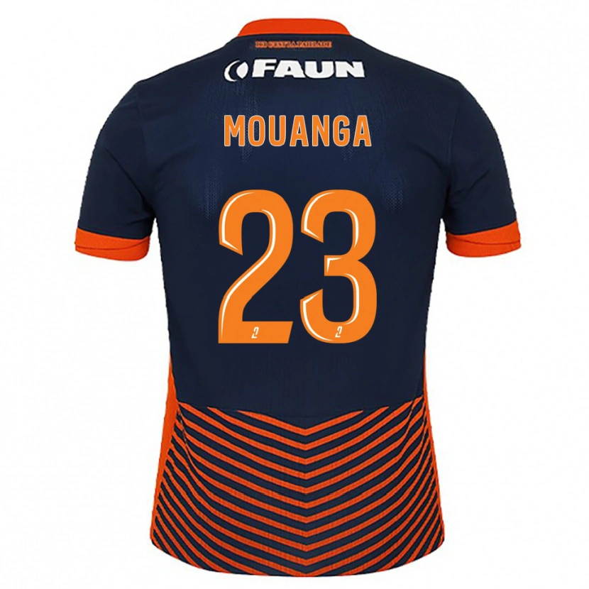 Danxen Mulher Camisola Yaël Mouanga #23 Azul Meia-Noite Laranja Principal 2025/26 Camisa Brasil