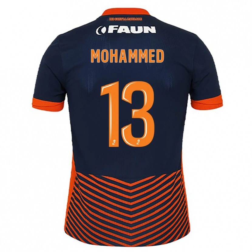 Danxen Mulher Camisola Teymour Mohammed #13 Azul Meia-Noite Laranja Principal 2025/26 Camisa Brasil