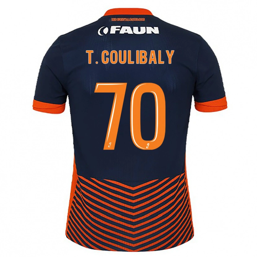 Danxen Mulher Camisola Tanguy Coulibaly #70 Azul Meia-Noite Laranja Principal 2025/26 Camisa Brasil