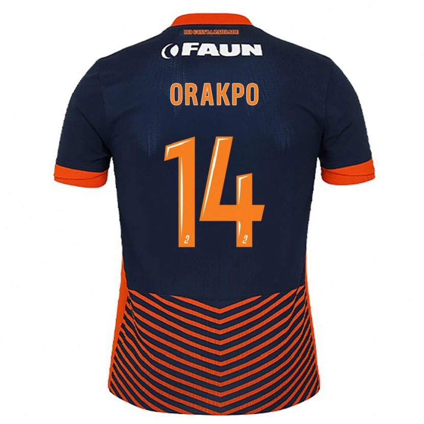 Danxen Mulher Camisola Victor Orakpo #14 Azul Meia-Noite Laranja Principal 2025/26 Camisa Brasil