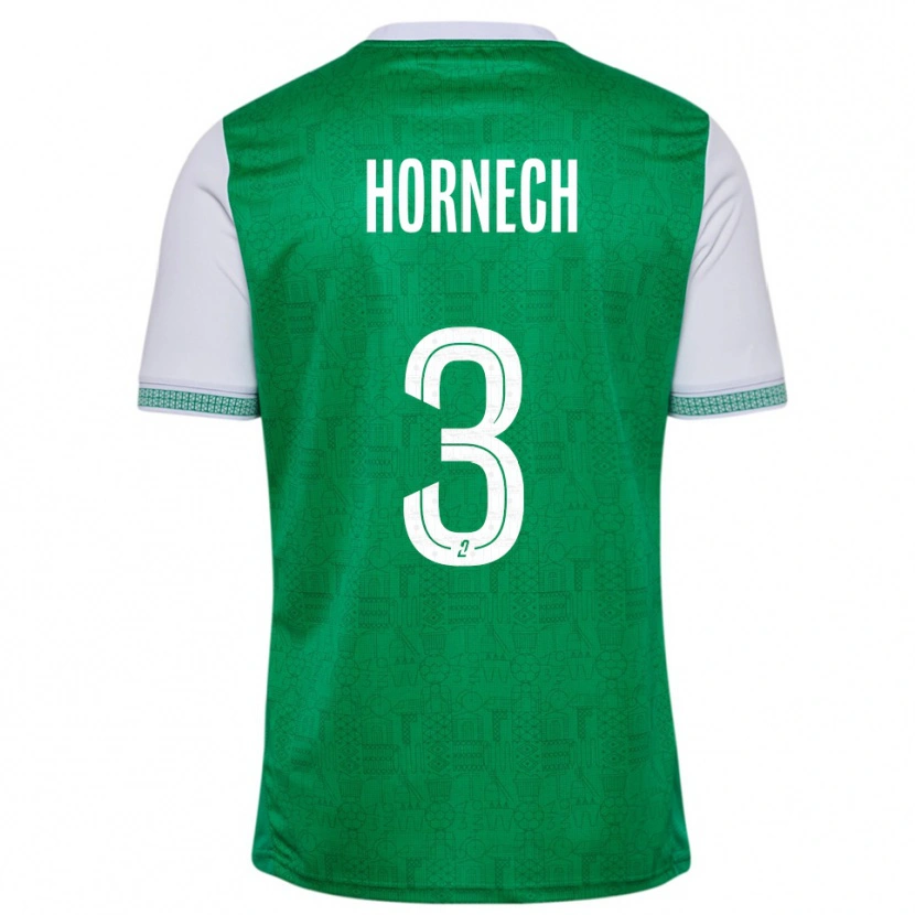 Danxen Mulher Camisola Ewan Hornech #3 Verde Branco Principal 2025/26 Camisa Brasil